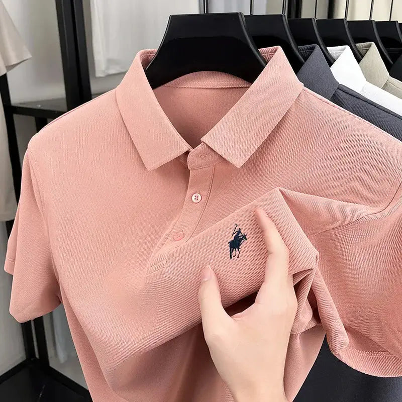 Men's Polo Horse Embroidery Label Fashion Casual Breathable T-shirt
