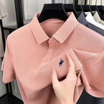 Men's Polo Horse Embroidery Label Fashion Casual Breathable T-shirt