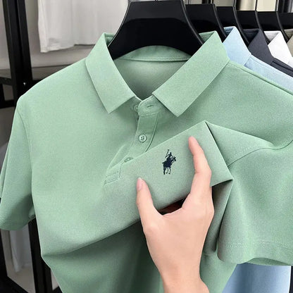 Men's Polo Horse Embroidery Label Fashion Casual Breathable T-shirt
