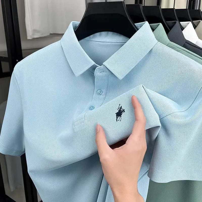 Men's Polo Horse Embroidery Label Fashion Casual Breathable T-shirt