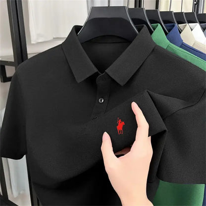 Men's Polo Horse Embroidery Label Fashion Casual Breathable T-shirt
