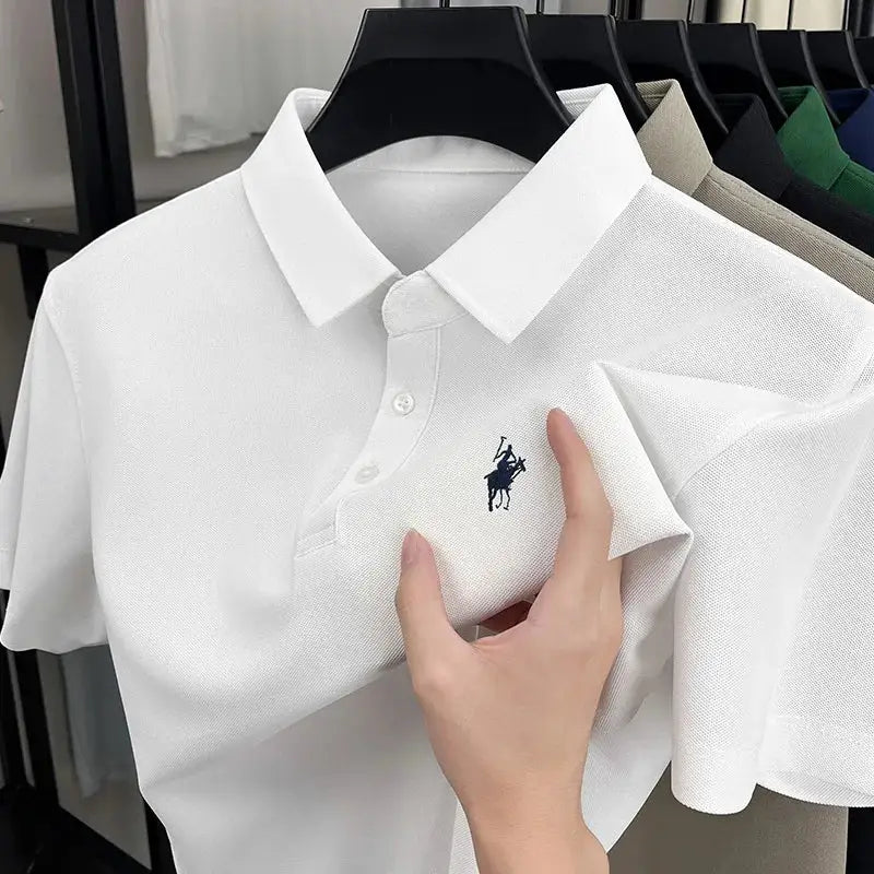 Men's Polo Horse Embroidery Label Fashion Casual Breathable T-shirt