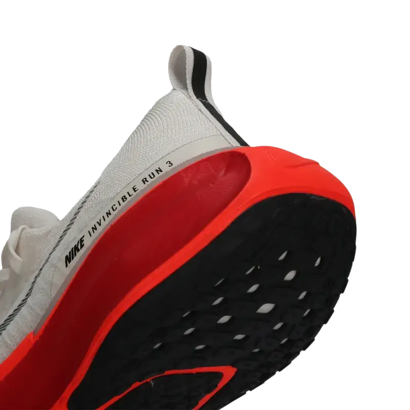 Nike Invincible Run 3 mens running shoes with white upper and black red sole