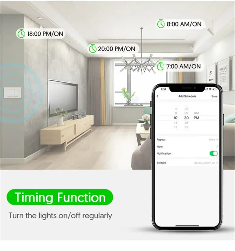 Milfra Smart Wifi Switch Neutral Wire Optional Intelligent Wall Button