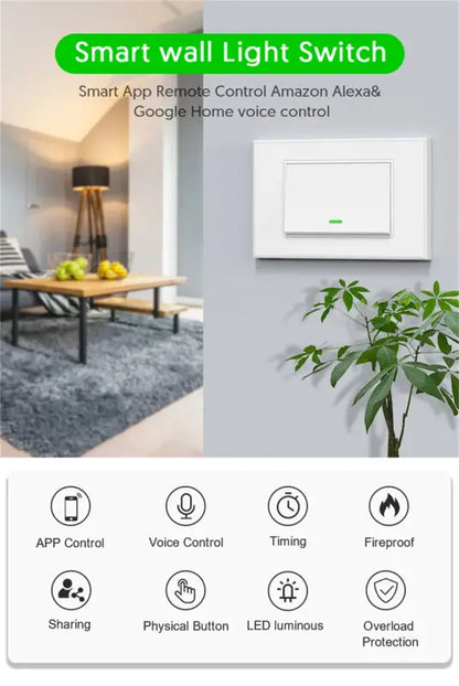 Milfra Smart Wifi Switch Neutral Wire Optional Intelligent Wall Button