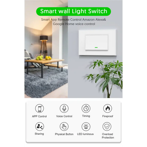 Milfra Smart Wifi Switch Neutral Wire Optional Intelligent Wall Button