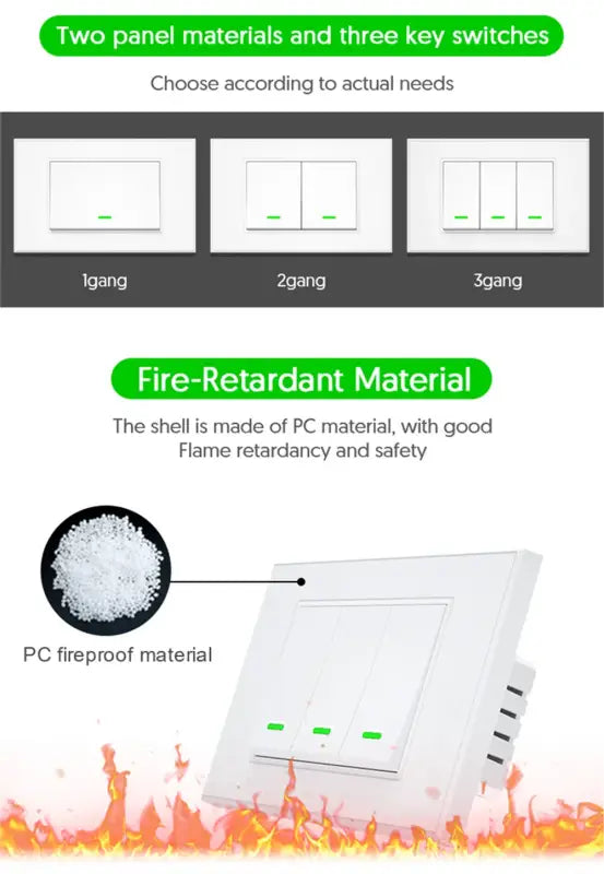 Milfra Smart Wifi Switch Neutral Wire Optional Intelligent Wall Button