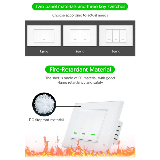 Milfra Smart Wifi Switch Neutral Wire Optional Intelligent Wall Button