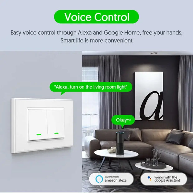 Milfra Smart Wifi Switch Neutral Wire Optional Intelligent Wall Button