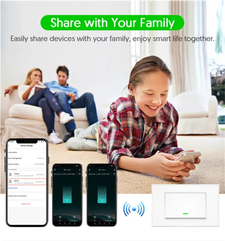 Milfra Smart Wifi Switch Neutral Wire Optional Intelligent Wall Button