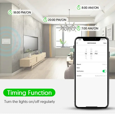 Milfra Smart Wifi Switch Neutral Wire Optional Intelligent Wall Button