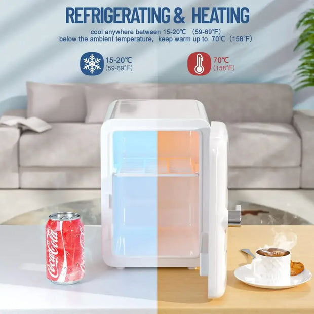 Mini Portable Drinks Fridge Small with Cooling and Heating Function