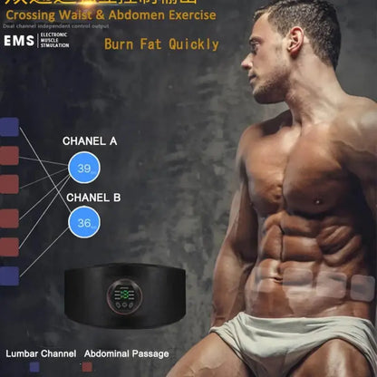 Muscle Stimulation Belt Electric ABS Stimulator Trainer EMS Abdominal Exerciser Toning Belts Fitness Training Gym Workout - laurichshop