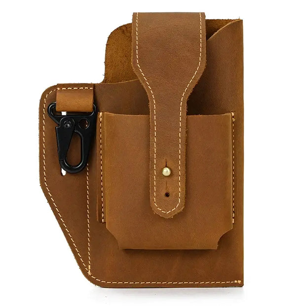 New Arrivals Genuine Leather Phone Waist Bag For Men