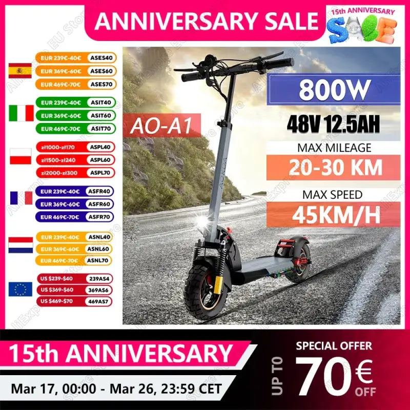 New City Mobility Electric Scooter 800 W One button folding Max speed 45 km/h laurichshop