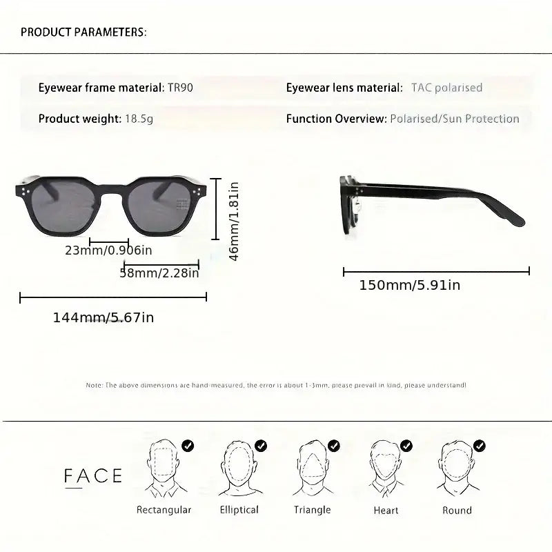 New Retro Polarized TR90 Frame Men Sunglasses