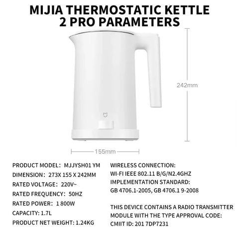 NEW XIAOMI MIJIA Smart Kettle 2 Pro Electric Kettles Kitchen Appliances