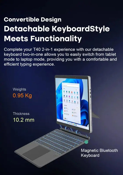 Ninkear T40 2 in 1 Backlight Laptop Touch Screen N100 14 Inch laurichshop