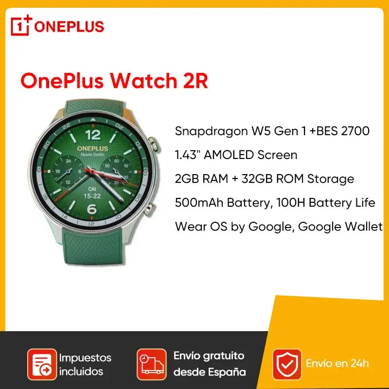 OnePlus Snapdragon Smartwatch AMOLED Screen Battery Life.