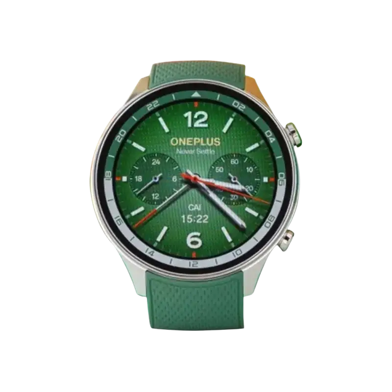 OnePlus Snapdragon Smartwatch displaying fitness tracking features including steps, calories, and heart rate monitor