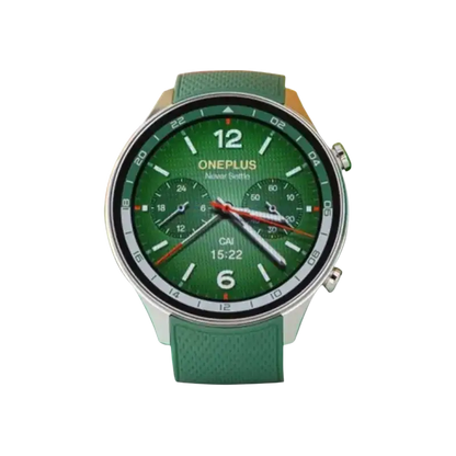 OnePlus Snapdragon Smartwatch displaying fitness tracking features including steps, calories, and heart rate monitor