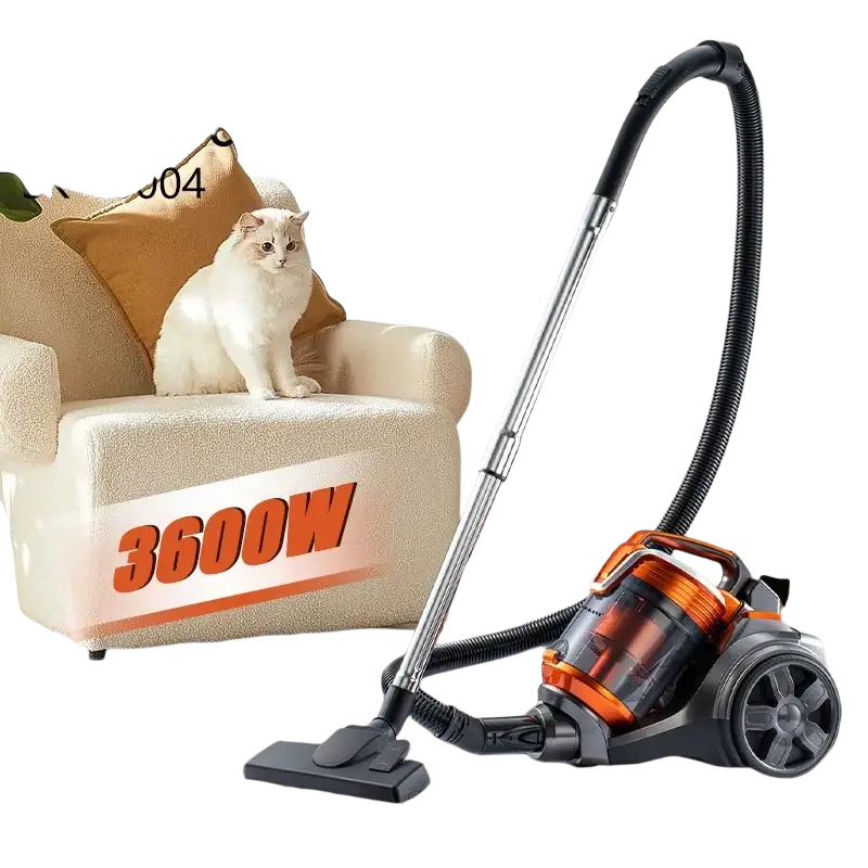 Orange and black 3600W Sokany household vacuum cleaner with wheels