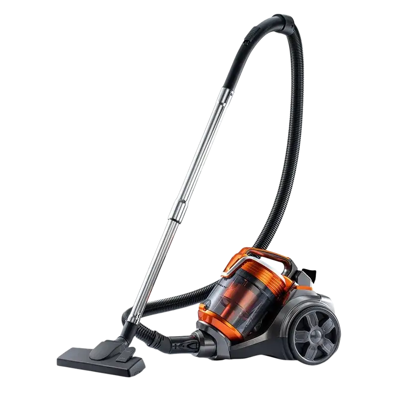 Sokany orange and black household vacuum cleaner with transparent dust container