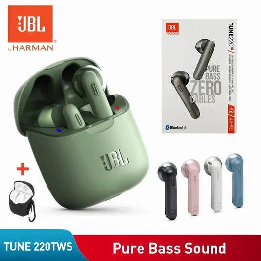 Original JBL Bluetooth Wireless Earphones - black with cover / Canal / Bluetooth