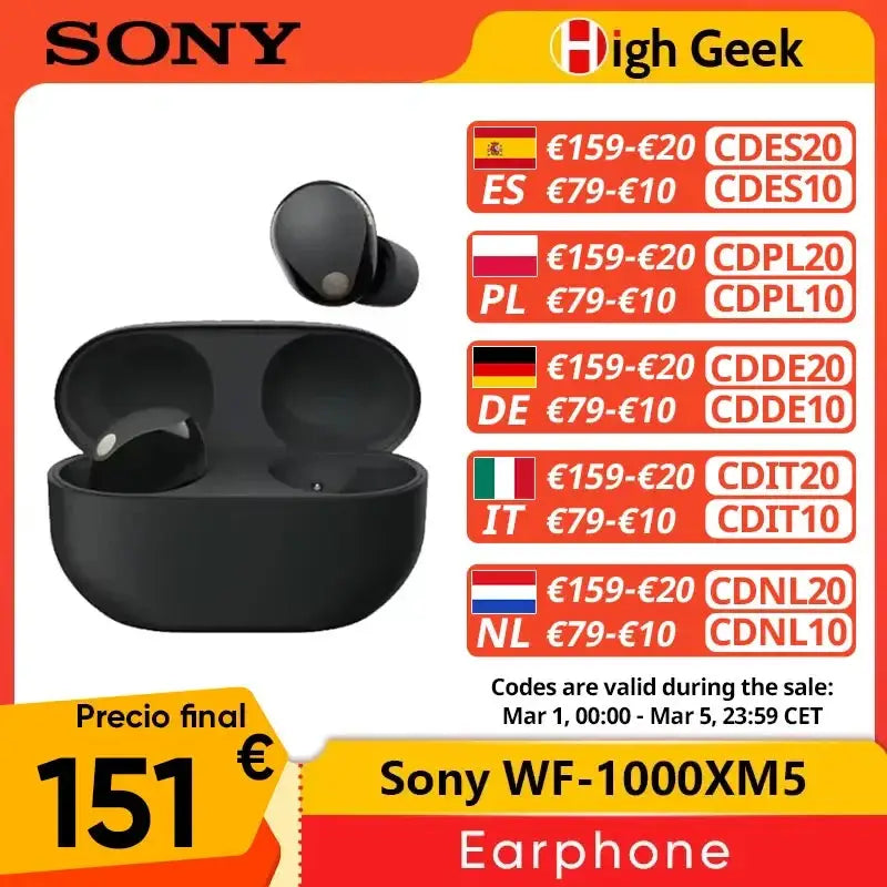 Original Sony WF-1000XM5 Wireless Noise Cancelling Waterproof Earphone laurichshop