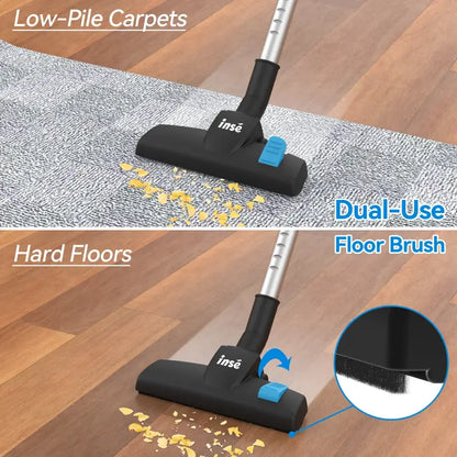 INSE Corded Vacuum Cleaner – 600W, 18KPa, Cyclone Filter, 6m Cord, 0.6L Dust Box | CE