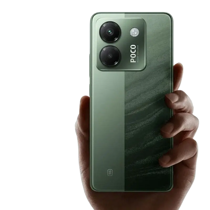 Green marble Poco M7 Pro smartphone with 5100mAh battery and fast charging