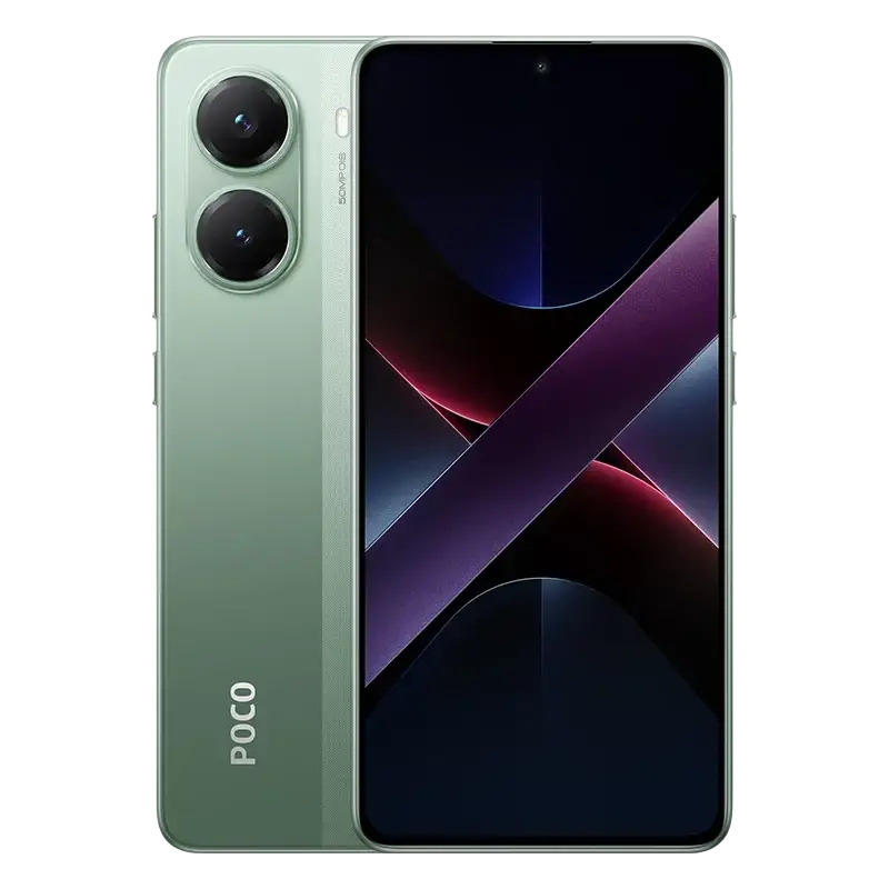 Green Xiaomi Poco X7 Pro with 50MP OIS rear camera