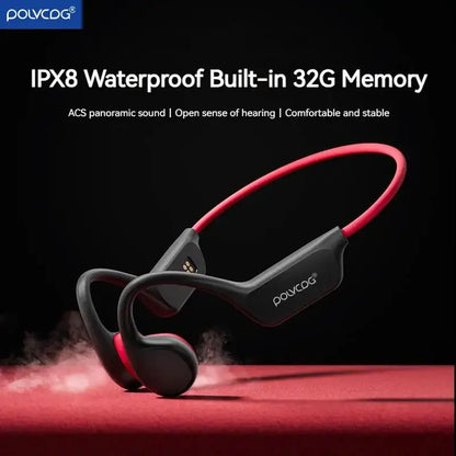 POLVCDG Bone Conduction Headset X7 IPX8 32GB Bluetooth 5.3 Wireless Headset with microphone Waterproof Swim 2023 New - laurichshop