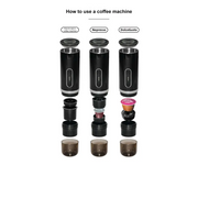 Portable Italian Espresso Machine 3-in-1 Capsule Powder Electric Outdoor - black