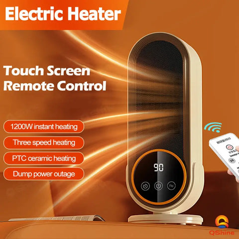 Portable Touch Screen Space Heater with Remote Control and Timing