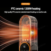 Portable Touch Screen Space Heater with Remote Control and Timing