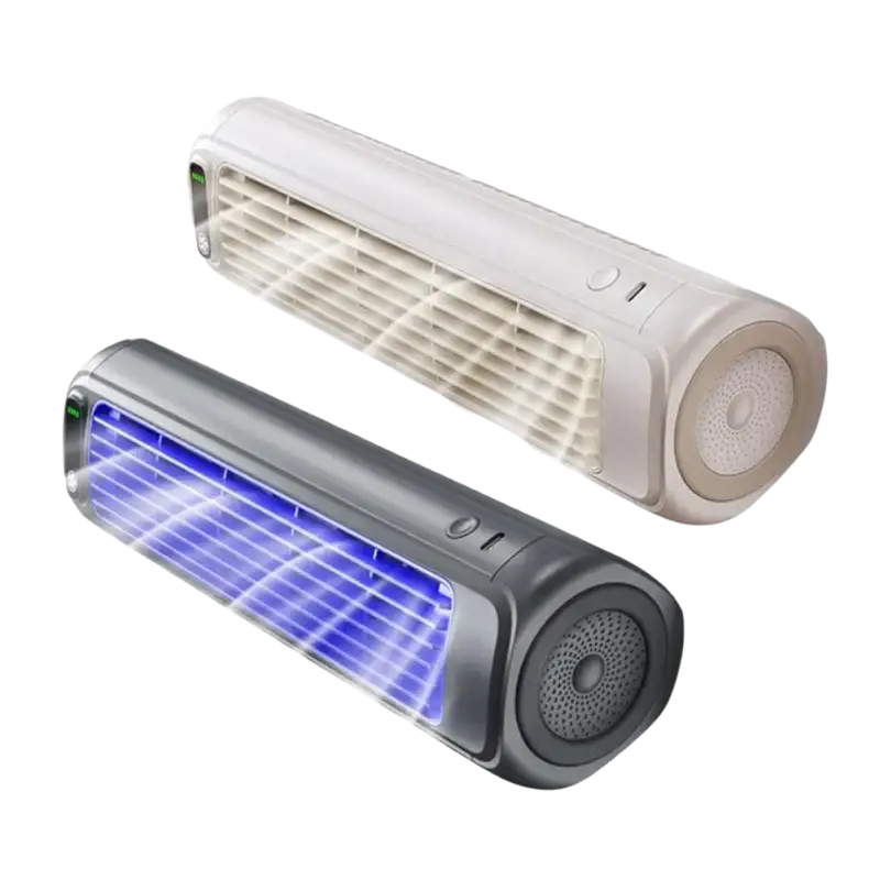 White and gray Portable Wall Summer Ultra Air Conditioner with blue LED lights