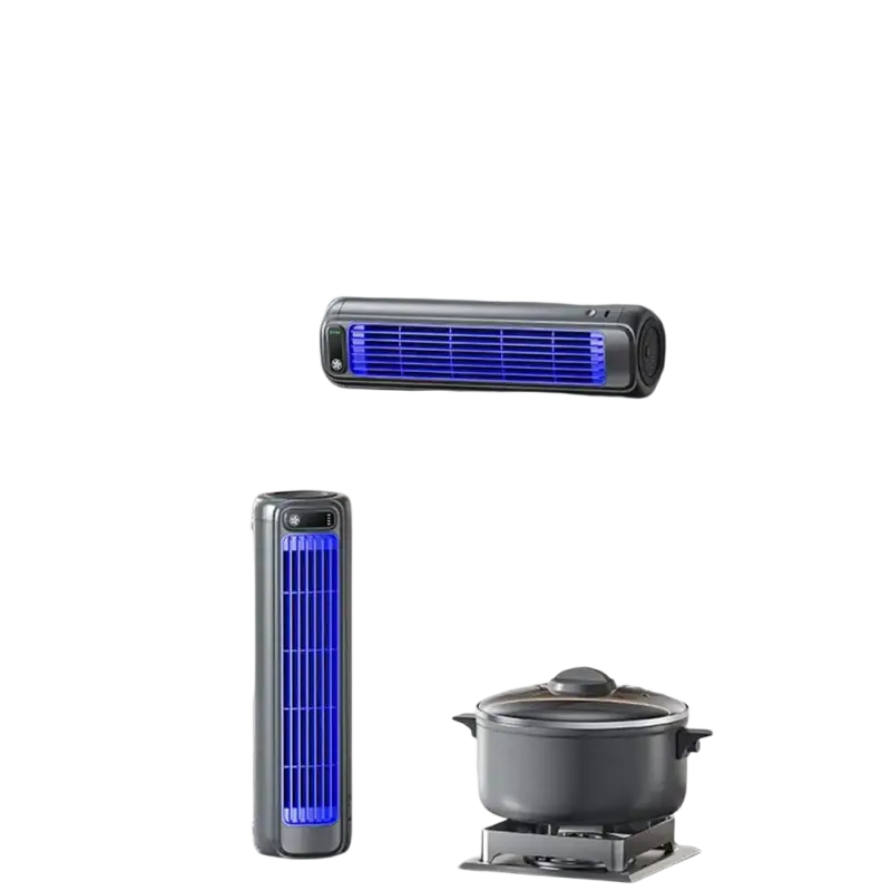 Portable wall summer ultra air conditioner fan with blue LED light