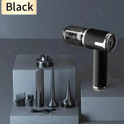 Car Vacuum Cleaner 120000PA Powerful Cleaning Machine Mini Wireless Portable Hand held for Home Appliance - Black Pro