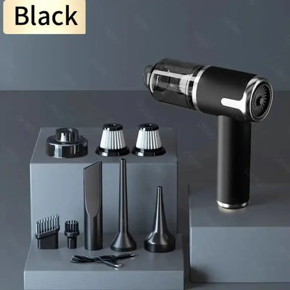 Car Vacuum Cleaner 120000PA Powerful Cleaning Machine Mini Wireless Portable Hand held for Home Appliance - Black Pro