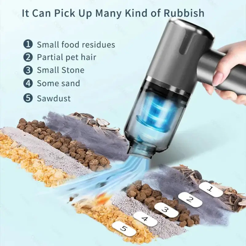 Car Vacuum Cleaner 120000PA Powerful Cleaning Machine Mini Wireless Portable Hand held for Home Appliance