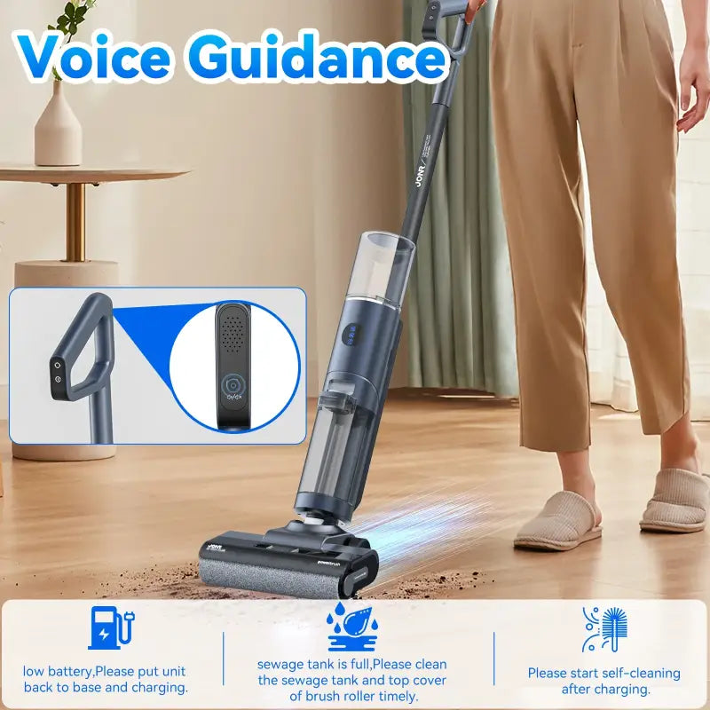 Aspirapolvere professionale senza fili con asciugatura ad aria calda e autopulente per elettrodomestici intelligenti