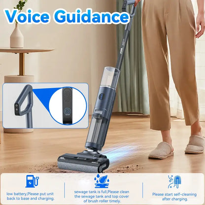Aspirapolvere professionale senza fili con asciugatura ad aria calda e autopulente per elettrodomestici intelligenti