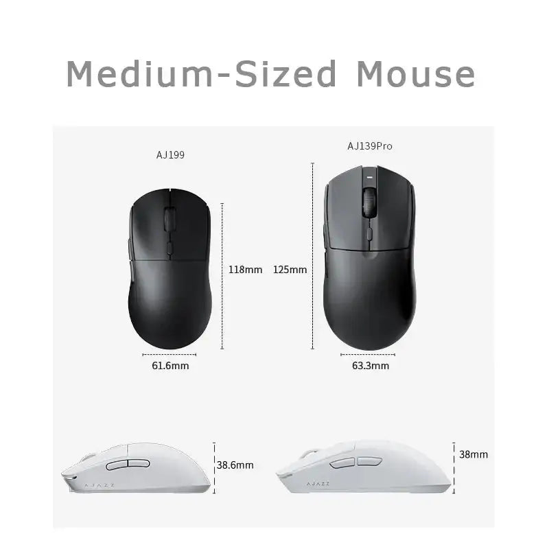 AJAZZ AJ139 Pro Wireless Mouse with Teflon Feets PMW3395 Gaming Chipset 26000dpi Professional Gaming Mouse for PC - laurichshop