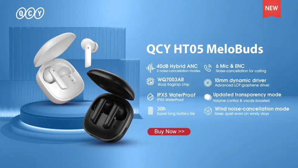 QCY HT05 ANC Wireless Earphone 40dB Noise Cancelling