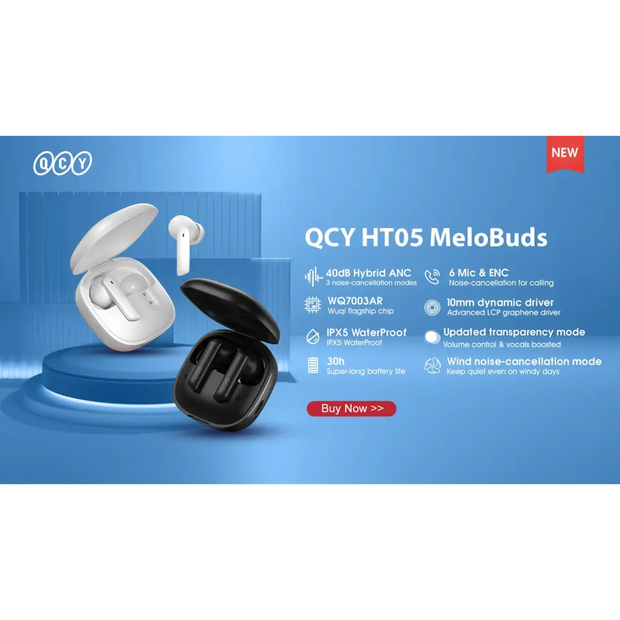 QCY HT05 ANC Wireless Earphone 40dB Noise Cancelling