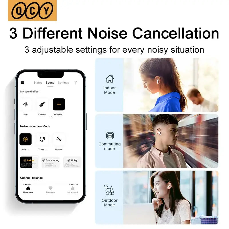 QCY HT05 ANC Wireless Earphone 40dB Noise Cancelling