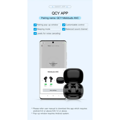 QCY HT05 ANC Wireless Earphone 40dB Noise Cancelling