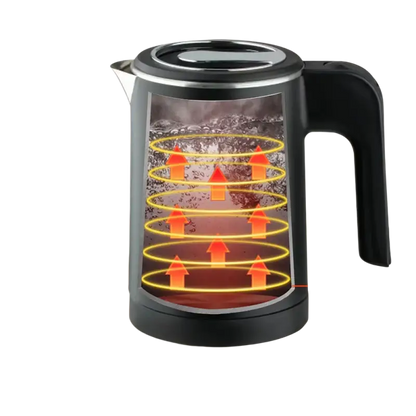 White stainless steel electric kettle with modern Raf design