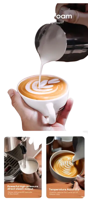 HiBREW 20 Bar Semi Automatic Espresso Coffee Machine Temperature Adjustable